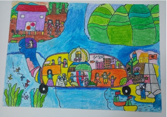 Tranh vẽ chiếc ô tô mơ ước