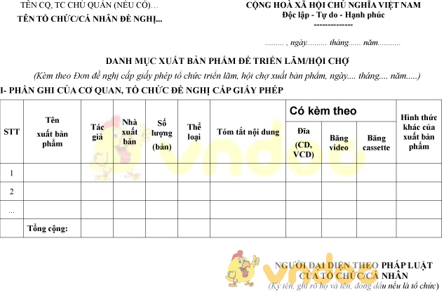Mẫu danh mục xuất bản phẩm để triển lãm, hội chợ