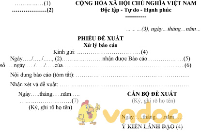 Mẫu phiếu đề xuất xử lý báo cáo của Bộ Công an