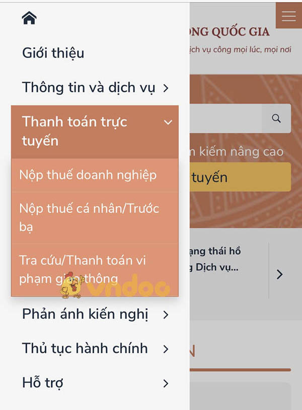 Nộp phạt vi phạm giao thông