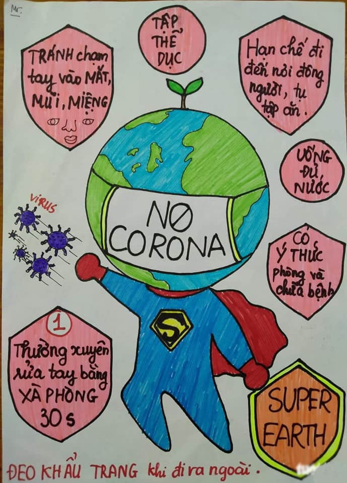 Vẽ tranh phòng chống dịch covid19