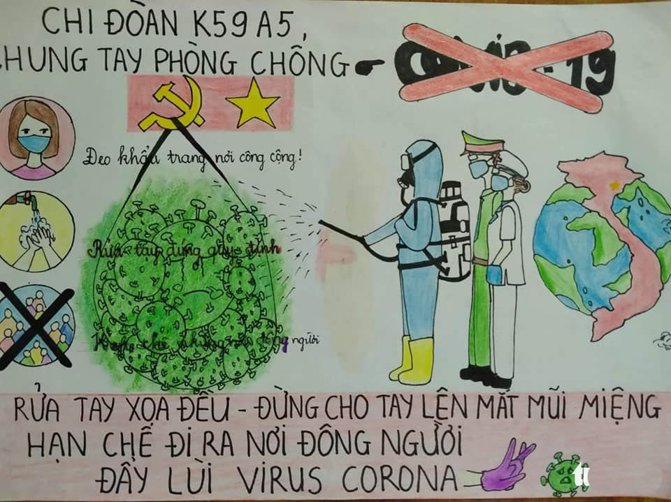 Vẽ tranh phòng chống dịch covid19