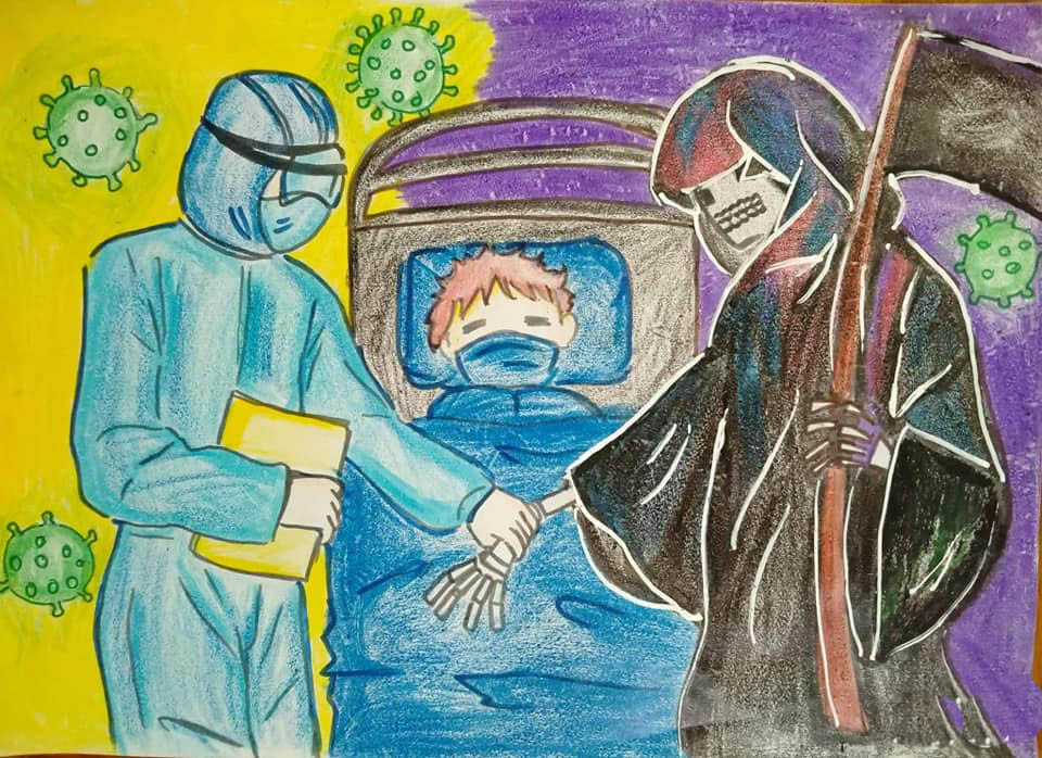 Vẽ tranh phòng chống dịch covid19