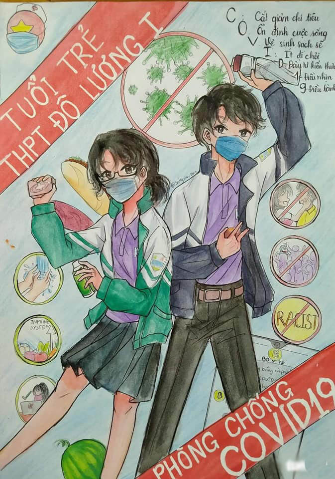 Vẽ tranh phòng chống dịch covid19