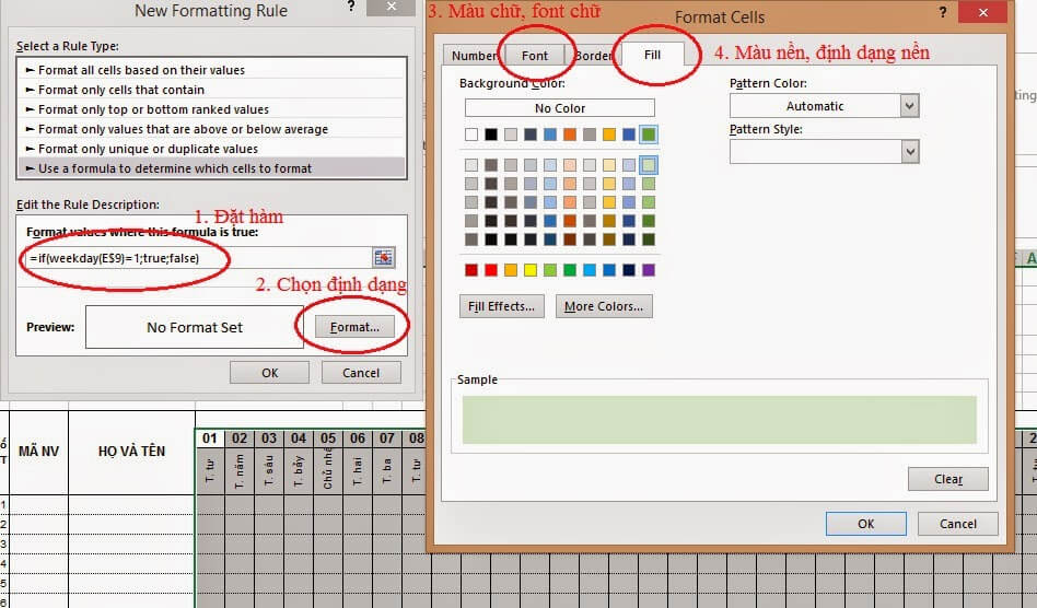 Cách làm bảng chấm công trên excel đơn giản
