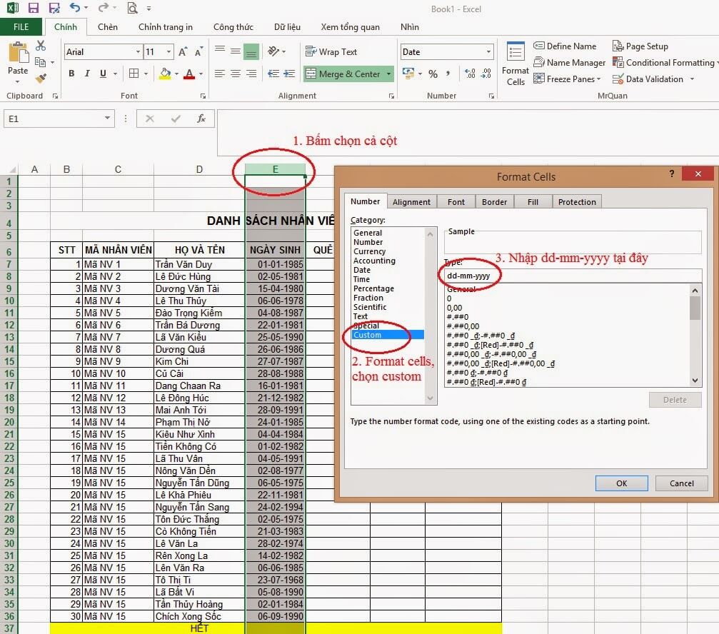 Hướng dẫn lập bảng chấm công bằng excel 2007
