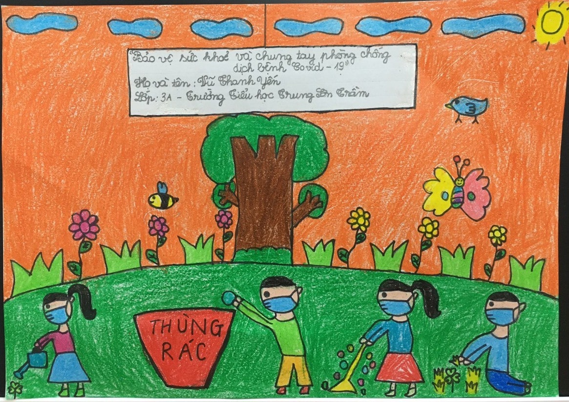 Vẽ tranh cổ động phòng chống covid19