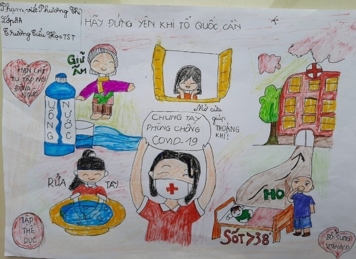 Vẽ tranh cổ động phòng chống covid19