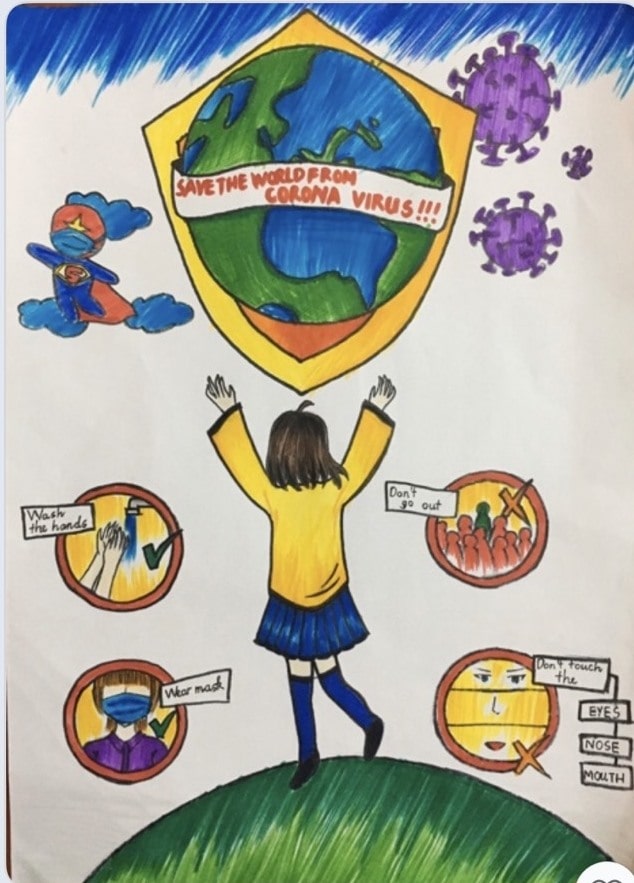Vẽ tranh cổ động phòng chống covid19