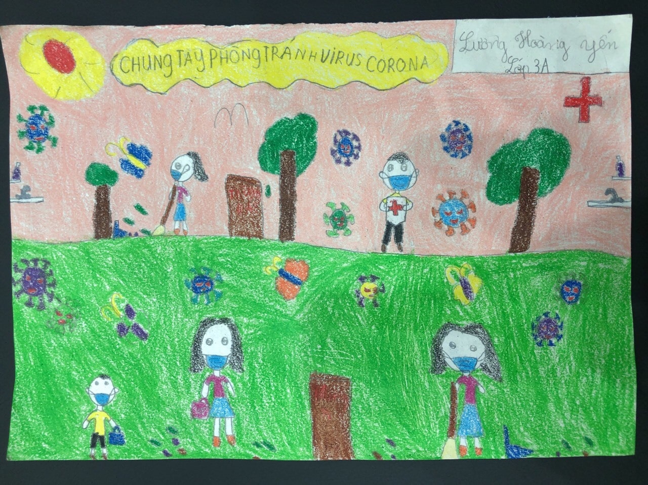 Vẽ tranh cổ động phòng chống covid19