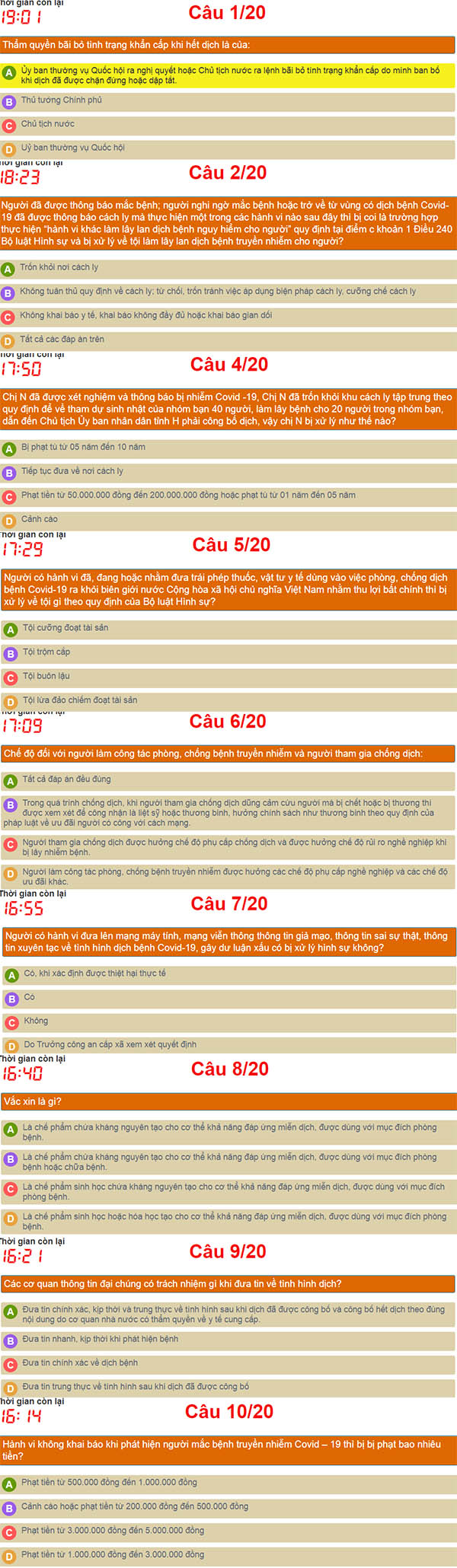 Thi tìm hiểu pháp luật trực tuyến Bình Dương