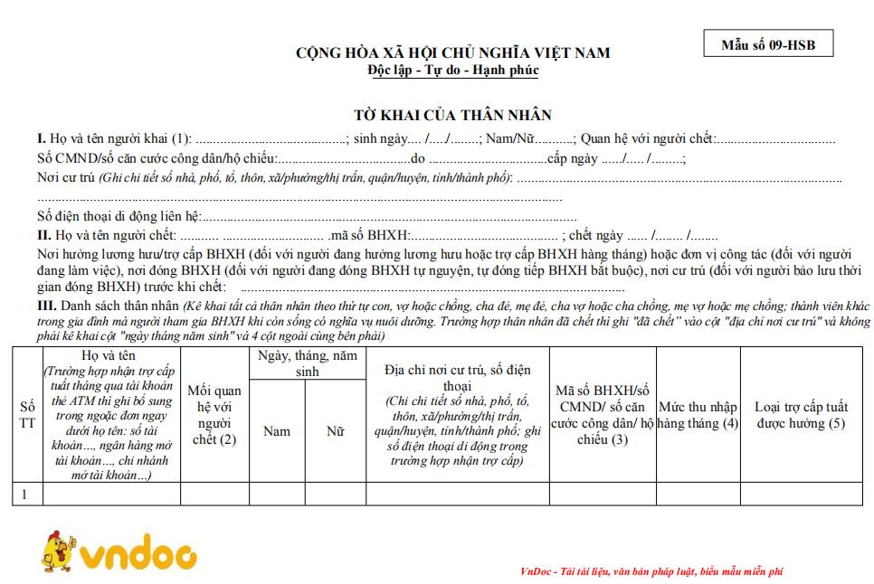 Mẫu 09-HSB