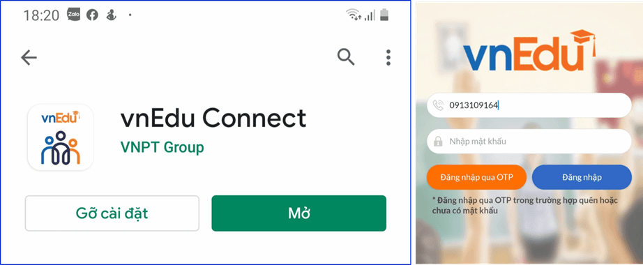Cách sử dụng vnedu trên điện thoại