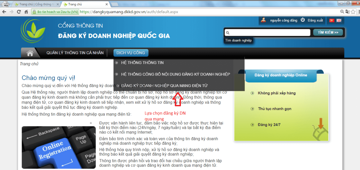 Cách đăng thông báo mẫu dấu online qua mạng