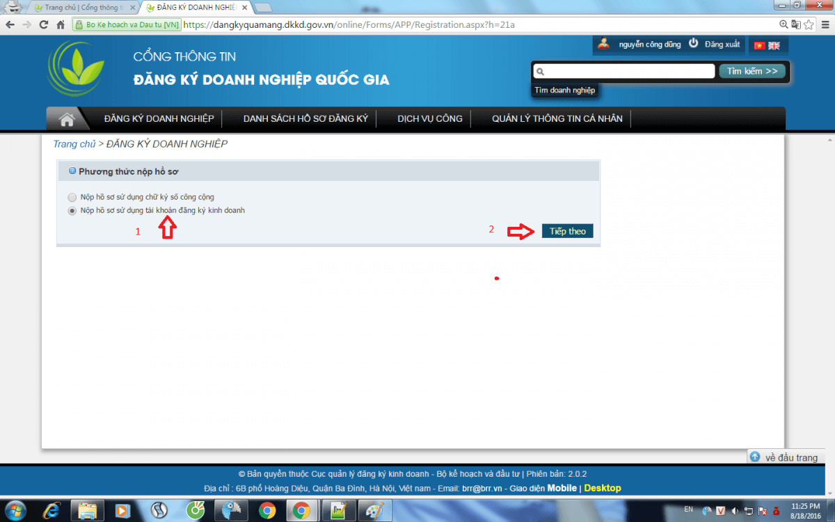 Cách thông báo mẫu con dấu online