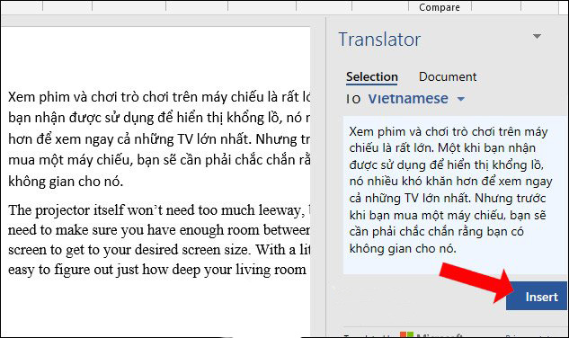 Cách dịch văn bản trực tiếp trong Word