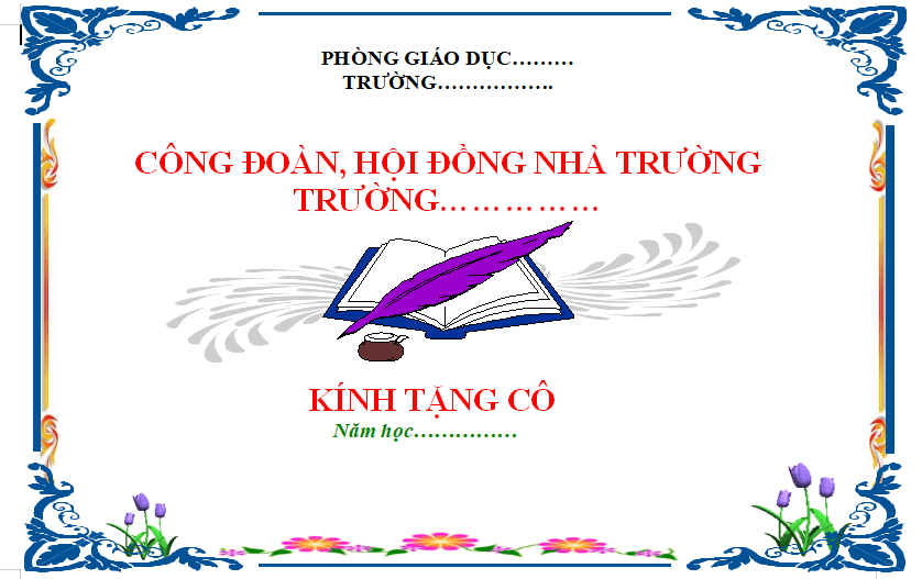 Mẫu bìa Giáo Án ngang đơn giản