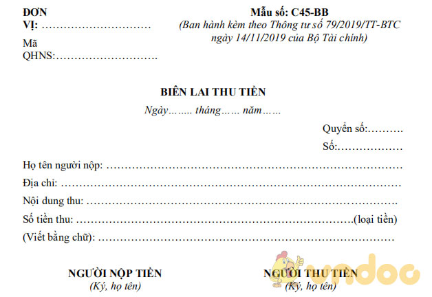 Biên lai thu tiền