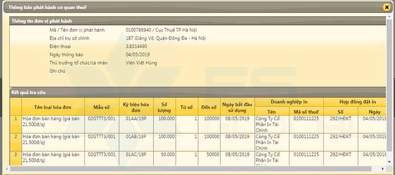 Tra cứu thông tin hóa đơn mới nhất