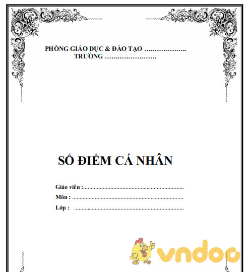 Mẫu sổ ghi điểm của giáo viên