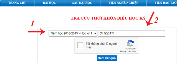 Cách tra cứu tkb hutech