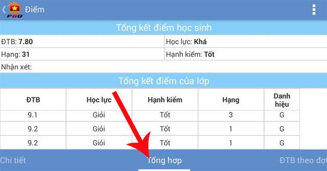 Hướng dẫn cách tra điểm trên VietSchool