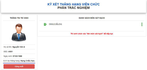 Hướng dẫn làm bài trắc nghiệm thăng hạng giáo viên