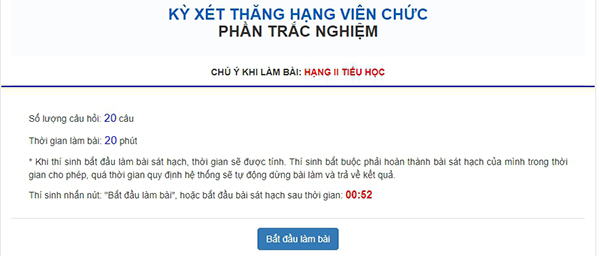 Hướng dẫn làm bài thi trắc nghiệm thăng hạng giáo viên