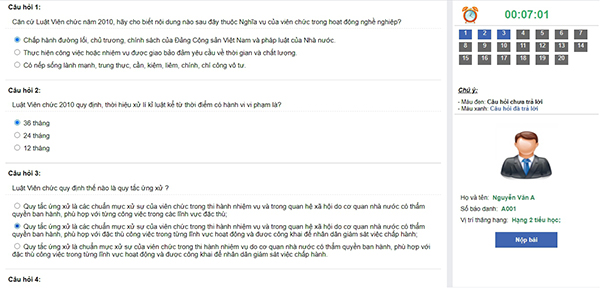 Hướng dẫn làm bài thi trắc nghiệm thăng hạng giáo viên