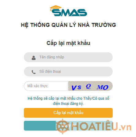 Hướng dẫn lấy lại mật khẩu SMAS