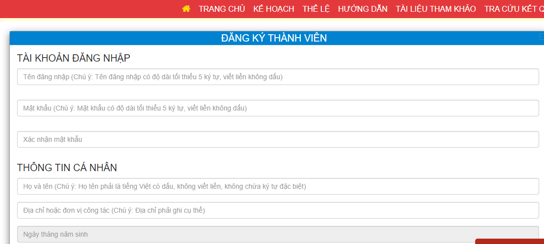 Cách tạo tài khoản cuộc thi Tìm hiểu pháp luật trực tuyến Quảng Nam