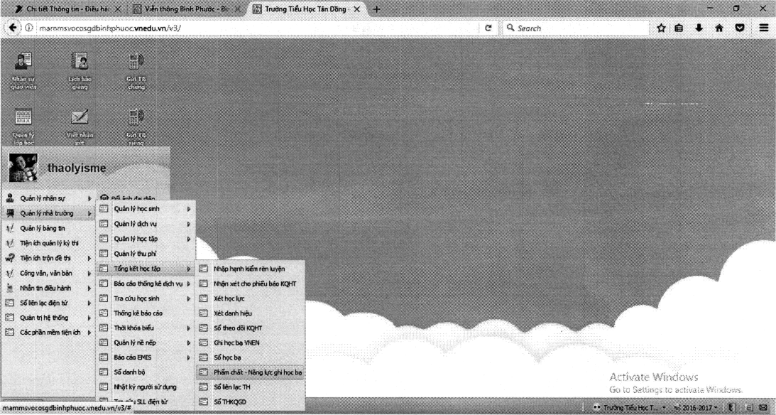 Cách xuất học bạ trên VnEdu