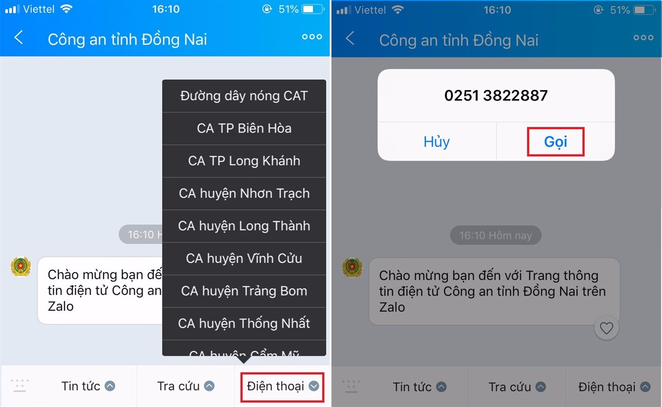 Hướng dẫn tra cứu số điện thoại Cảnh sát khu vực