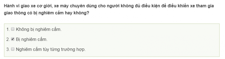 Lý thuyết thi bằng lái xe máy