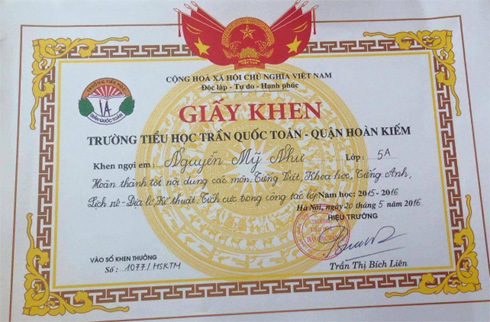 Cách ghi giấy khen theo thông tư 22