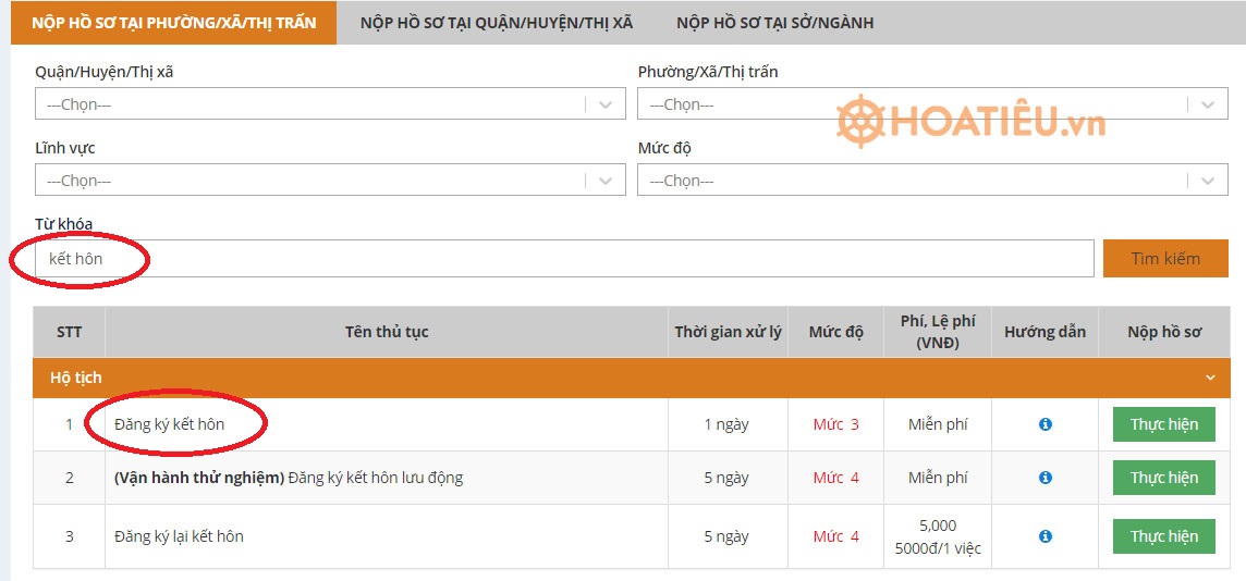 Các bước đăng ký kết hôn qua mạng