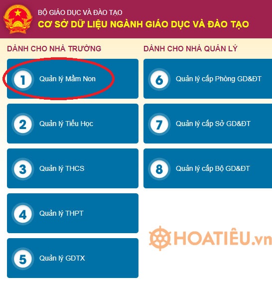 Hướng dẫn đăng nhập cơ sở dữ liệu ngành giáo dục mầm non