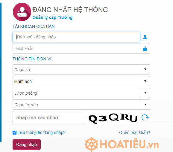 đăng nhập cơ sở dữ liệu ngành giáo dục và đào tạo