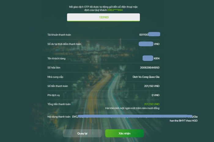 gia hạn bảo hiểm y tế trên Cổng dịch vụ công Quốc gia