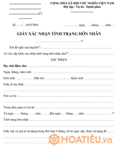 Giấy xác nhận tình trạng hôn nhân 