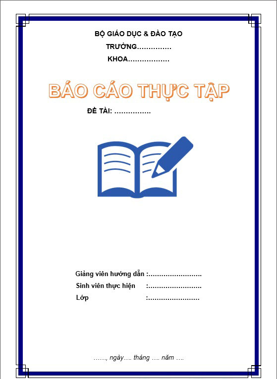 Khung bìa báo cáo thực tập