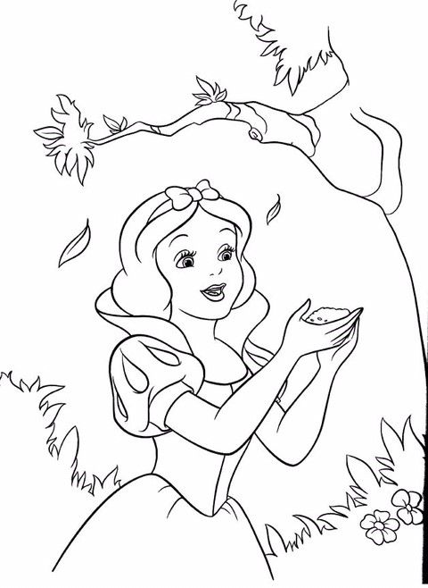 Tranh tô màu công chúa Bạch Tuyết và 7 chú lùn