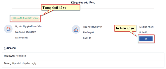 Nộp hồ sơ nhập học trực tuyến
