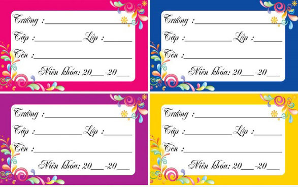 Mẫu nhãn vở đẹp