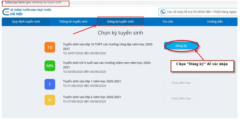 Hướng dẫn nhập học trực tuyến lớp 10 tại Hà Nội