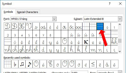 Font chữ tập viết hp001