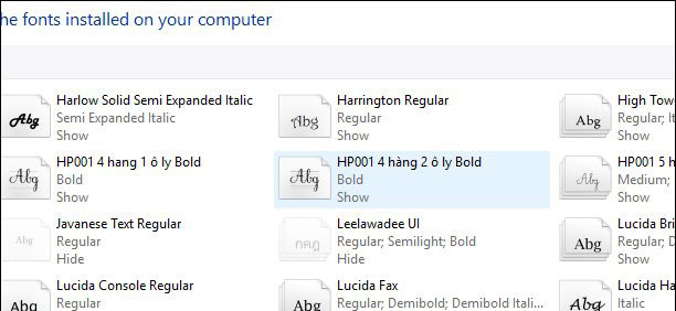 Font chữ tập viết tiểu học hp001