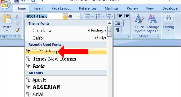 Font chữ viết tay tiểu học