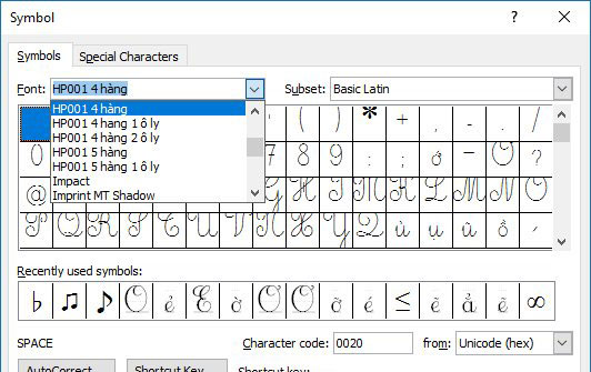 Font chữ học sinh