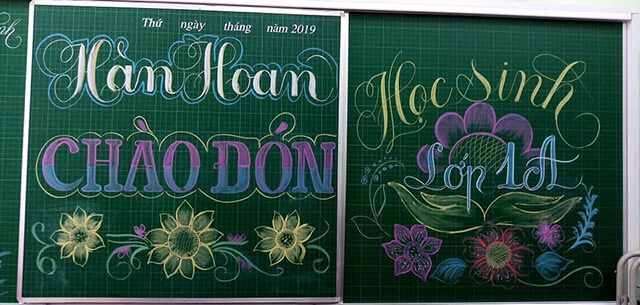 Mẫu trang trí bảng lớp